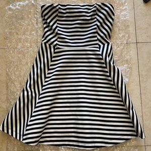 Express Stripped Strapless Skater Dress